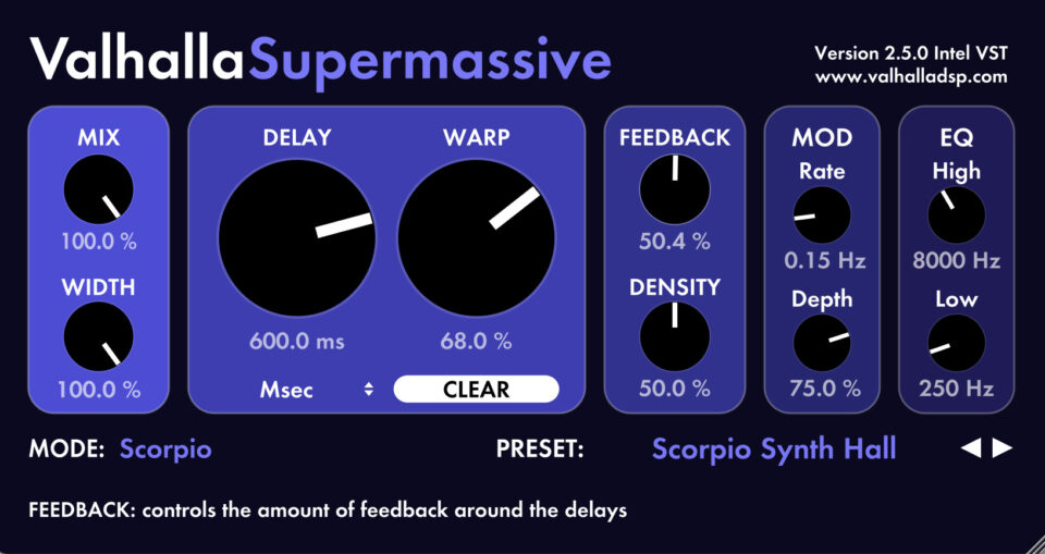 Valhalla Supermassive 2.5: Free Reverb/Delay Plugin